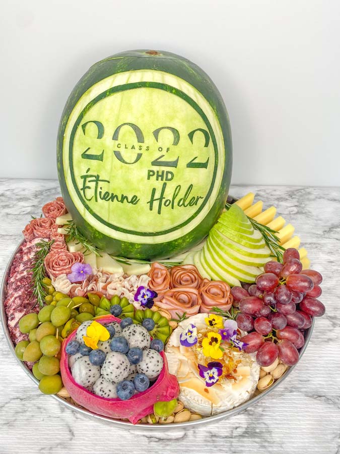 One in a Melon #1 Charcuterie Platter with Custom Watermelon Carving - Bouquet Appetit Quincy MA